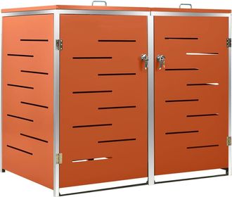 vidaXL Vidaxl - Cobertizo Para Dos Contenedores Basura Acero 138x77,5x112,5 Cm