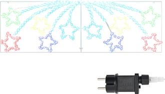 vidaXL Estrella De Navidad 432 Led Multicolor 182 X 58 Cm Pvc Vidaxl