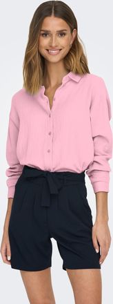 Jacqueline de Yong Hemdbluse JDY JDYTHEIS LIFE L/S LOOSE SHIRT WVN NOOS, Damen, Gr. XXL, fairy tale, Web, Obermaterial: 100% Baumwolle, unifarben, regular fit h&uuml;ftbedeck