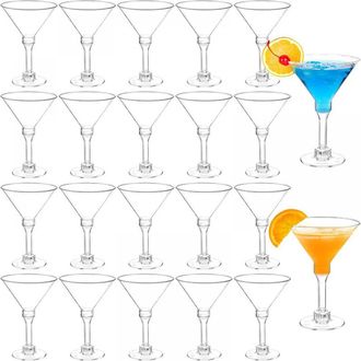 OEM Juego De 60 Copas De Martini De Pl&aacute;stico Transparente, 15 Cl (5 Oz), Perfectas Para Fiestas, Bodas Y Cumplea&ntilde;os: Copas De Martini Transparentes