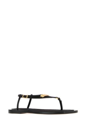 Balenciaga Womens Riva Sandals Black Suede