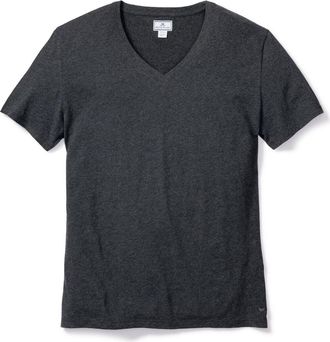 Petite Plume Pima Cotton V-Neck Top in Grey at Nordstrom, Size X-Small
