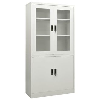 Berkfield Home Office Cabinet Light Grey 90x40x180 cm Steel | Size: 90 x 40 x 180 cm