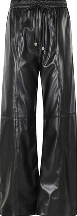 Isabelle Blanche Pantalones de pierna ancha de piel sint&eacute;tica - Trousers - Mujer - Negro - S