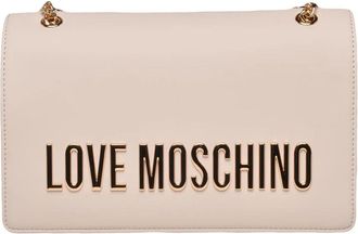 Love Moschino White Polyurethane Logo Crossbody Bag
