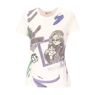 Braccialini Btop322 T-shirt - Dames - Tops - Wit - Maat: S/M Katoen