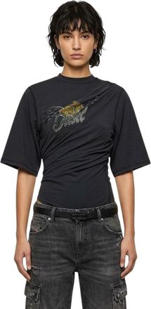 Diesel Black Graphic Crew Neck T-Shirt