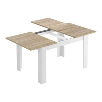 Dmora Mesa extensible imitaci&oacute;n madera de roble, blanco 190x90h78 cm