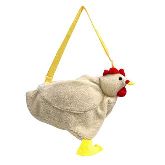 Generic Cute Chicken Purse Fluffy Shoulder Handbag, Funny Animal Gift for Women, Novelty Hen Shaped Crossbody Bag for Birthday Party