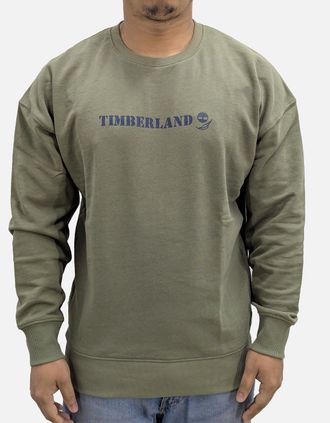 Timberland Mens Timberland Mens Sweatshirts Pullover Crew Neck Fleece Casual Cotton Mens Jumper - Green - Size: 38
