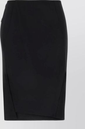 Versace asymmetric design stretch wool skirt