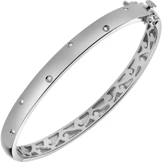 LuvMyJewelry Starlit Grace 0.07 Ct Diamond Bangle in 925 Sterling Silver at Nordstrom