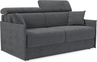 Divani.Store Miryam Sof&aacute; Cama Con Reposacabezas Reclinables En Suave Tejido Antimanchas T31 149 Cm Antracita