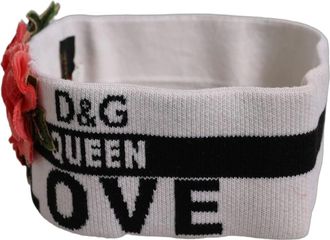 Dolce & Gabbana Queen Love Floral Applique Headband - female - Dolce & Gabbana - Accessories - White - ONE SIZE - Accessories