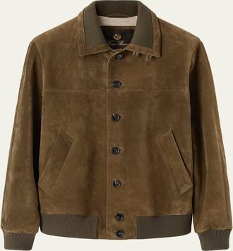 Loro Piana Mens Maremma Suede Bomber Jacket