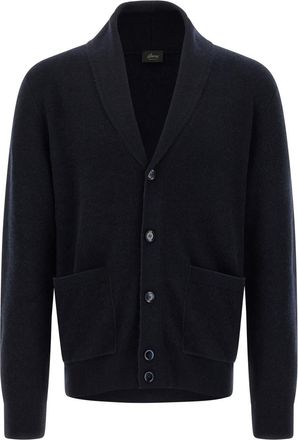 Brioni Blue Wool Cardigan