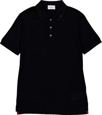 Ferragamo Mens Black Gancini Polo Shirt, Size X-Small