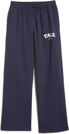 Sporty & Rich Yale Classic Wide Leg Sweatpants in Dark Navy at Nordstrom, Size X-Small
