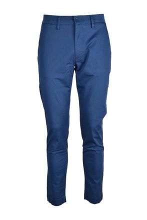 Hamaki-Ho Slim-Fit Blue Trousers with Tailored Silhouette and Mid-Rise Waist