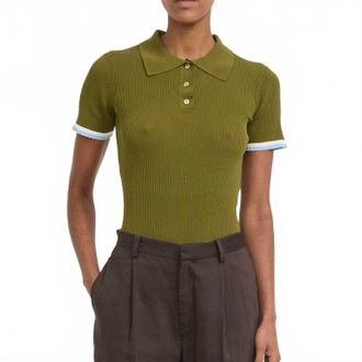 Le Mont St Michel Selaste Short Sleeve Polo In Khaki