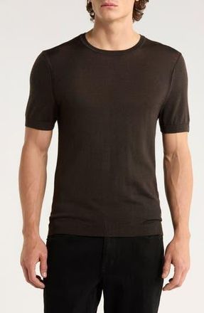 Rag & Bone Aulton Short Sleeve Wool Blend Sweater in Dark Brown at Nordstrom Rack, Size X-Large