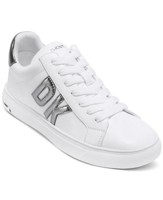 DKNY Womens Shoes,Abeni - LACE UP SNEA,White/Nickel,36