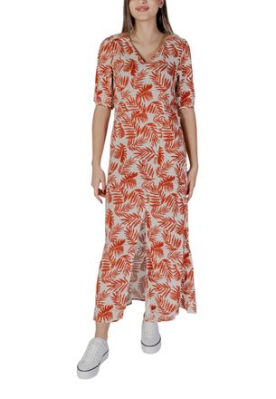 b.young Bladprint Maxi-jurk V-hals Korte Mouwen