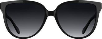Kendra Scott Dira 57mm Gradient Tea Cup Sunglasses in Black at Nordstrom