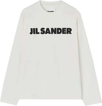 Jil Sander Langarmshirt mit Logo-Print