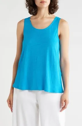 Eileen Fisher Organic Linen Tank in Ocean Blue at Nordstrom Rack, Size X-Large