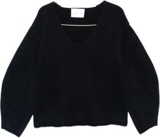 Soft Goat V-hals trui - Dames - Truien - Blauw - Maat: S Wol