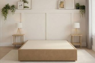 Sloomy Divan Base Mink Naples No Drawers in Light Brown | Size: Small Single