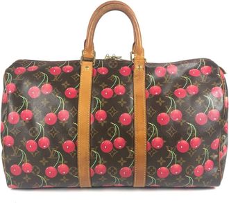 Louis Vuitton Brown Monogram Cherry Red Color Monogram Boston Bag (Pre-Owned)