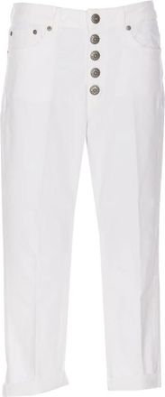 Dondup Koons Denim Broek - Dames - Cropped Jeans - Wit - W27 - Denim - Jeans