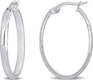Delmar Oval Hoop Earrings in White Gold at Nordstrom Rack