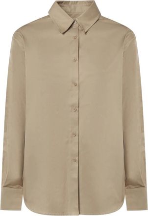 Frankie Shop Peri Katoenen Overhemd - Dames - Blouses & Shirts - Bruin - Maat: S Katoen
