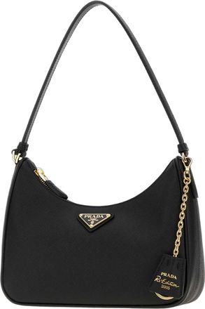 Prada Womens Black Leather Prada Re-Edition 2005 Shoulder Bag Nero 1 + Oro Beauty Perfumes