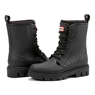 Hunter Diana Rain Boots WomensM Black Waterproof Lace Up Mid Calf ZOGG2925