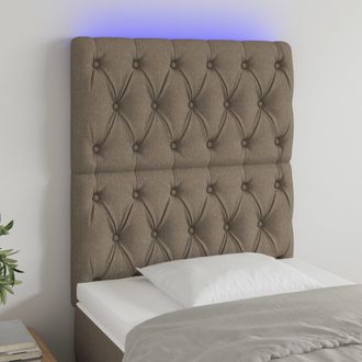 vidaXL Cabecero Con Luces Led Tela Gris Taupe 80x7x118/128 Cm Vidaxl