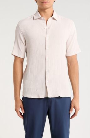 Robert Barakett Homer Short Sleeve Button-Up Shirt in String at Nordstrom Rack, Size Xx-Large