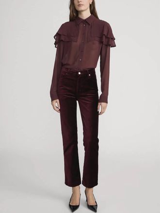 Frame Denim Le Sleek Straight Pants In Full Glass Velvet