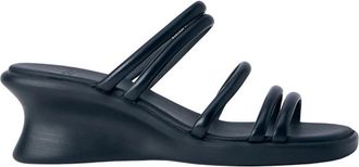 Camper Sandalen met bandjes en sleehak - Dames - Sleehakken - Zwart - 41 EU - Leer - Schoenen