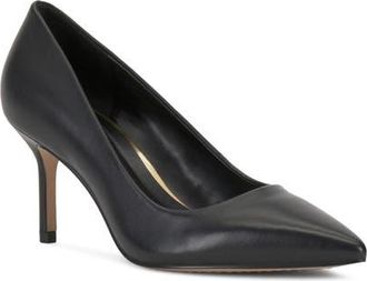 Vince Camuto Moriza Pointed Toe Pump in Black Leather at Nordstrom, Size 7.5