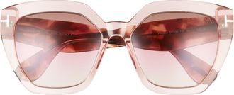 Tom Ford Phobe 56mm Square Sunglasses in Shiny Pink /Gradient Brown at Nordstrom Rack