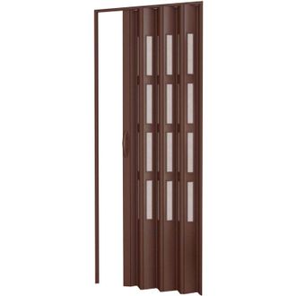 Pinto Pinto - Puerta Plegable De Interior En Kit Con Vidrios De Pvc Mod. Sonia Nuez 82x220 Cm
