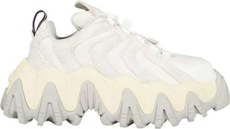 Eytys Schoenen, Dames, Beige, 36 EU, Leer, Leren lage sneakers met vierkante neus