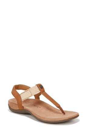 Vionic Brea T-Strap Sandal in Camel at Nordstrom, Size 6.5