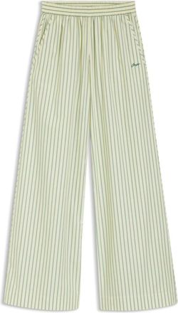 BOSS Cotton-poplin trousers with vertical stripe