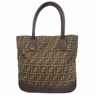 Fendi Brown Nylon Canvas Tote Bag (Pre-Owned)