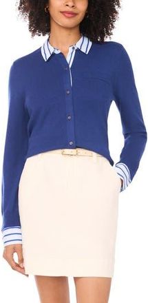 Vince Camuto Mixed Media Cardigan in Navy Dusk at Nordstrom Rack, Size X-Small P